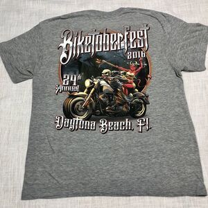 Daytona Beach Biketoberfest 2016 Shirt XL Graphic Tee Motorcycle Skeleton Devil